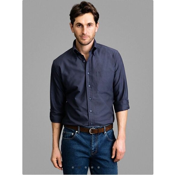 Proper Cloth Mens American Pima Dark Blue Oxford Cloth Pima Cotton Oxford Button - Picture 11 of 12